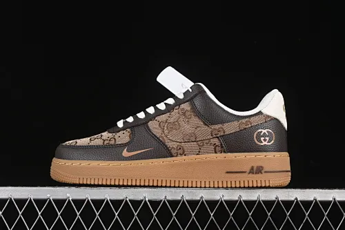 All categories Nk Air Force 1 Air Force series Nk Air Force 1 Low Air Force low-top Nike Air Force 1'07 Low Gucci co-branded coffee brown rubber Air Force 1 low-top casual sneakers LW9279-004